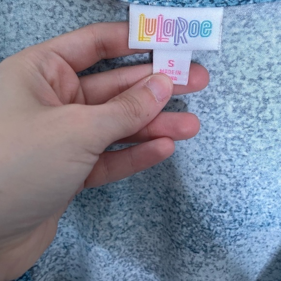 Lularoe Blue Speckle True Wrap Dress V Neck Small - Picture 5 of 6